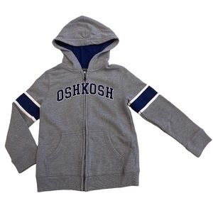 SOLD Oshkosh Hoodie Grey / Blue Zip up Sweatshirt - Size 7 Kids